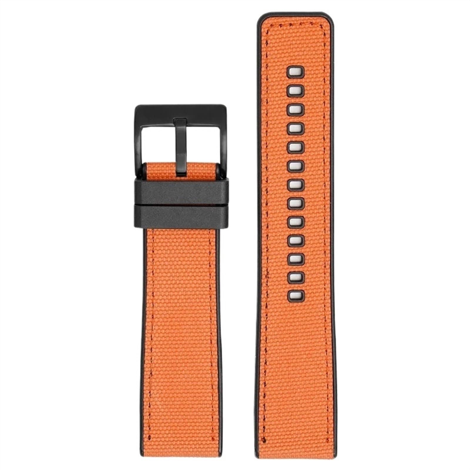 THBGTCNQ Uhrenarmband aus Canvas und Gummi, 20 mm, 22 mm, 24 mm, universelles Uhrenarmband mit Schnellverschluss, Herren-Nylonarmband for Smartwatches, Quarzuhren(Orange black,24mm)