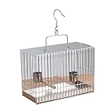 Kleiner tragbarer Vogelkäfig Reisebox, Vogelkäfig, tragbarer Vogelträger, Edelstahl, leichter Vogelkäfig for Haustiere, transparenter Vogelreisekäfig for kleine Vögel for Sittiche