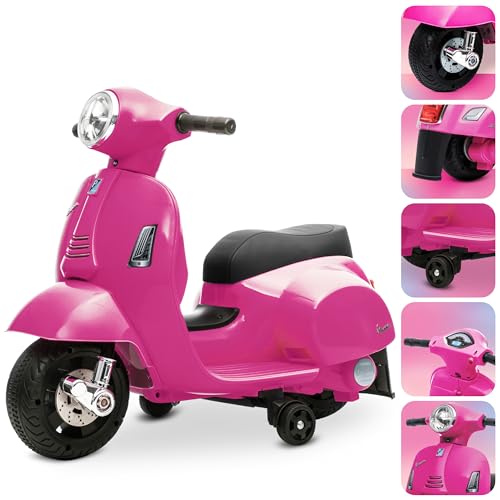 Vespa Elektroroller Elektrofahrzeug Kinderfahrzeug Scooter (Dunkelrosa)