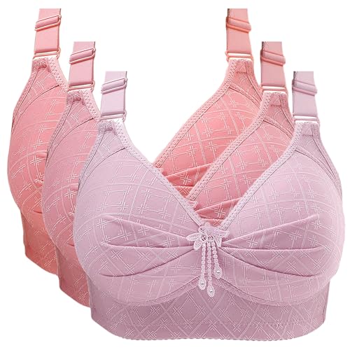 CSHE 3er Pack Sport BH Damen ohne Bügel Push Up Bra Klassische Große Brüste Starker Halt Stretch Dessous Weich Bequem Atmungsaktiv Bralette Minimizer BH Women Sport BHS für Alltag