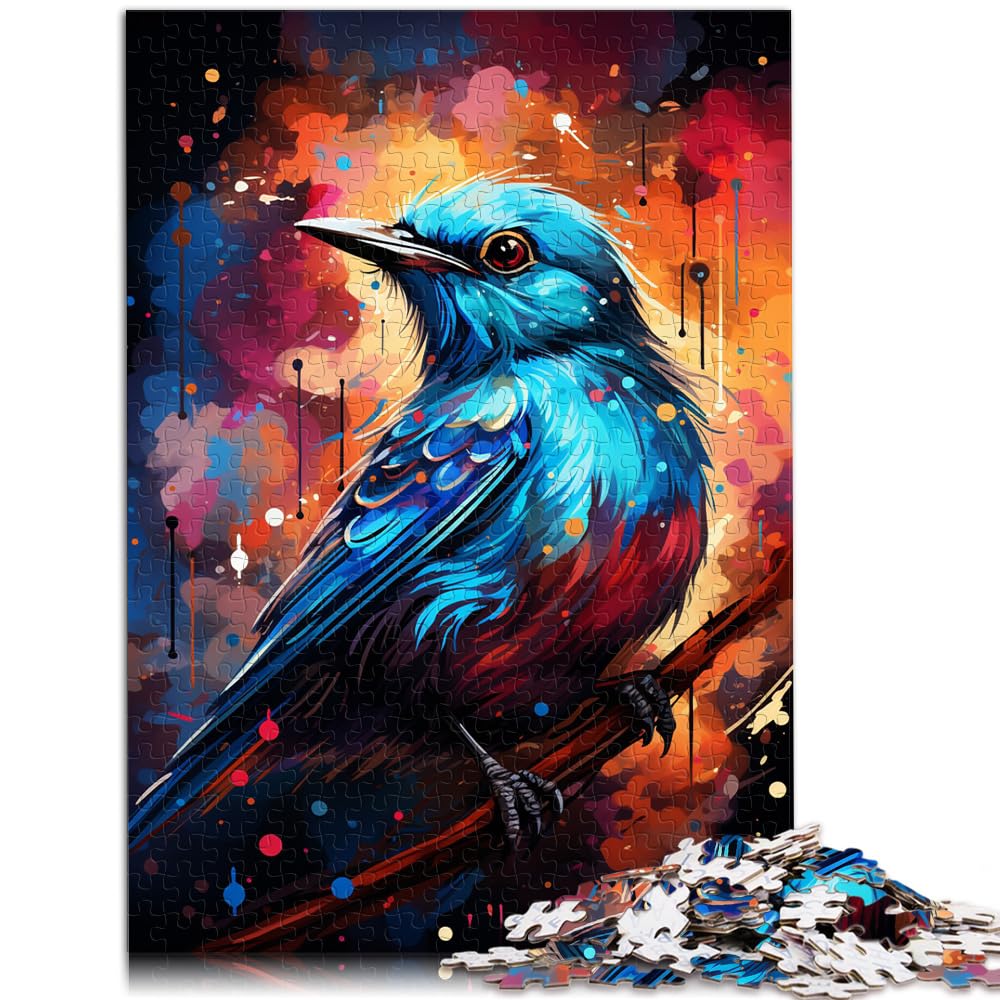 Puzzle | Puzzles, exotisch, bunt, Blauvogel und Blumen, Puzzles für Erwachsene, 1000 Teile, Holzpuzzle, Stressabbau, Urlaub zu Hause, Zeit totschlagen, 1000 Teile (50 x 75 cm)