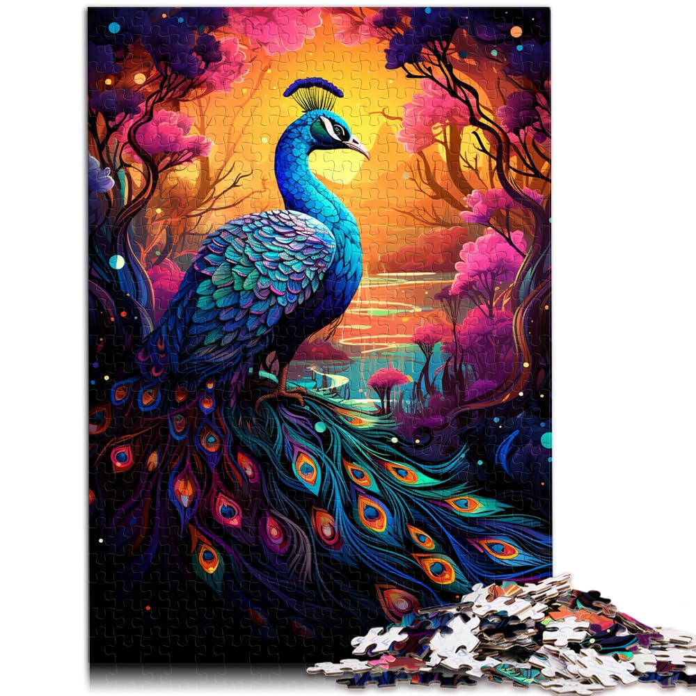 Spielzeug-Puzzle, EIN wunderschöner Pfau, Puzzle für Erwachsene, 1000 Teile, Holzpuzzle, Spielzeug-Puzzle, Lernspiele, Stressabbau-Puzzle, 1000 Teile (50 x 75 cm)