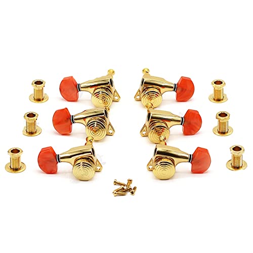 Gitarren Stimmwirbel 3 Stücke Links Und 3 Stücke Rechte Gold Zink Legierung Guitar Tuner Maschinenköpfe Full Clock Tuning Pegs