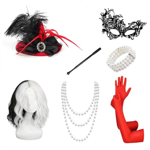 Stirnband Perlenkette Hand Fan Halloween Party Cosplay Fischnetze Frauen Mädchen