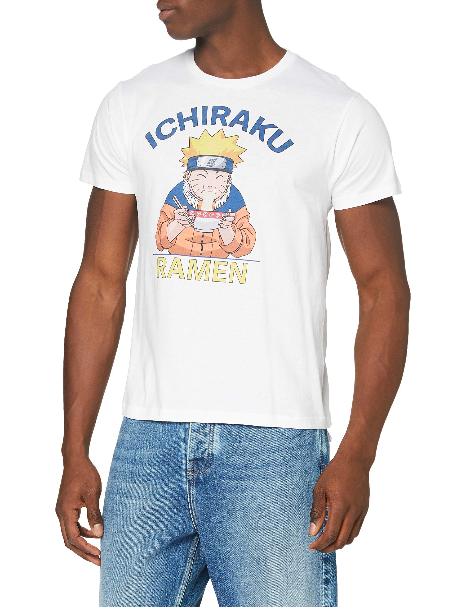 Naruto Herren Menarutts013 T-Shirt, weiß, XL