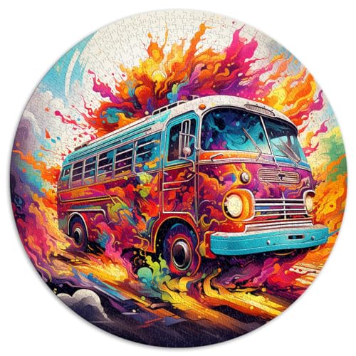 Puzzle-Geschenk, Vintage-Bus, Puzzle für Erwachsene, 1000 Teile, 26,5 x 26,5 Zoll, lustiges Geschenk, Spaß bei Aktivitäten zu Hause, Geburtstagsgeschenk, Reisegeschenke,