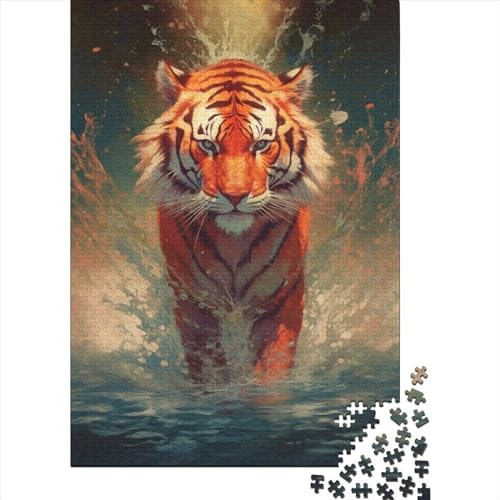 Tiger-Holzpuzzle für Erwachsene und Teenager, 500 Teile für Erwachsene, schwierige Puzzles, Holzpuzzles für Erwachsene und Teenager (Größe 20,47 x 14,96 Zoll)