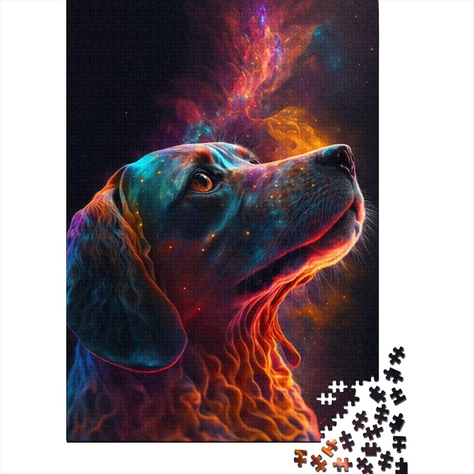 Cosmic Dog Puzzle für Erwachsene, 1000-teiliges Puzzle für Erwachsene, Teenager-Puzzle für Erwachsene, Lernspiel, Herausforderungsspielzeug (Größe: 75 x 50 cm)