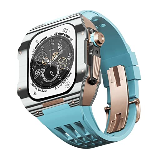 YIHANSS Uhrenarmband-Set aus Kohlefaser für die Serien 8/7/6/5/4/SE, für iWatch 44/45 mm Uhrenarmband, Luxus-Uhrenarmband, Uhrenarmband-Upgrade und Ersatzset