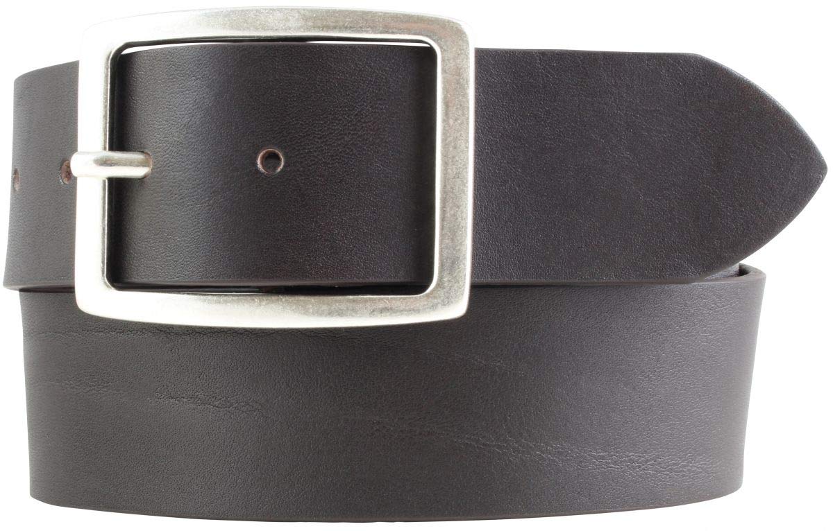 BELTINGER Jeansgürtel aus Vollrindleder mit Doppel-Schnalle 4,5 cm | Leder-Gürtel für Damen 45mm | Breiter Ledergürtel | Braun 100cm