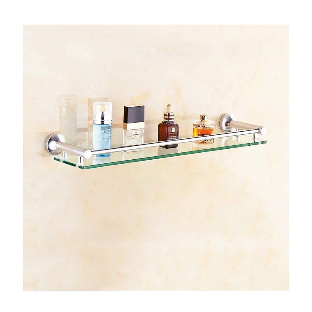 YIHANSS An der Wand montierte Duschablage, Aufbewahrungsregale aus Aluminium und Glas, Bad-Organizer-Regal (Farbe: B, Größe: 50 cm) (Farbe: B, Größe: 50 cm) (A 60 cm) (A 60 cm)