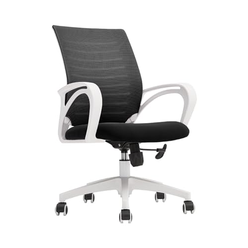 FUHAI-666 Bürostühle Ergonomischer Bürostuhl Home Wheels Mid Back Mesh Büroschreibtisch Rolling Swivel Task Chair Schreibtischstuhl(Schwarz)