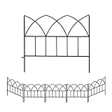 SCENDOR GARDEN 5er-Pack Dekorative Zaunpaneele 45X40X0.5cm Rostfrei Hundezaun für Outdoor Faltbare Landschafts Patio Zäune Blumenbeet Tier Hunde Barriere (Schwarz A)