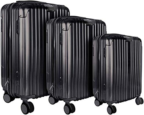 Jet Lag - VO1364 - Koffer London X3 40L 65L 100L Reisetasche, Schwarz