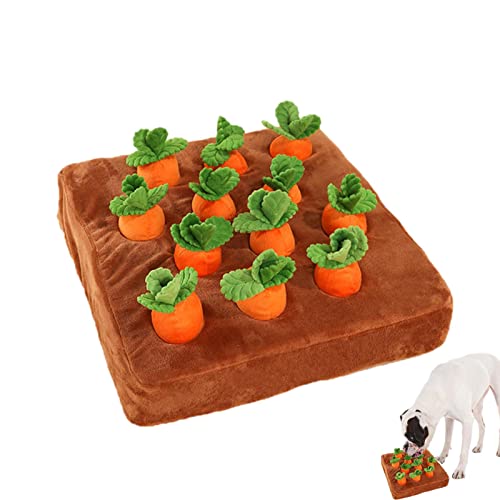 QARIDO Karotte Hundespielzeug,Kauspielzeug für Hunde für Aggressive Kauer | Squeaky Carrots Enrichment Dog Puzzle Toys, Hide and Seek Carrot Farm Dog Toys, Squeaky Dog Toys