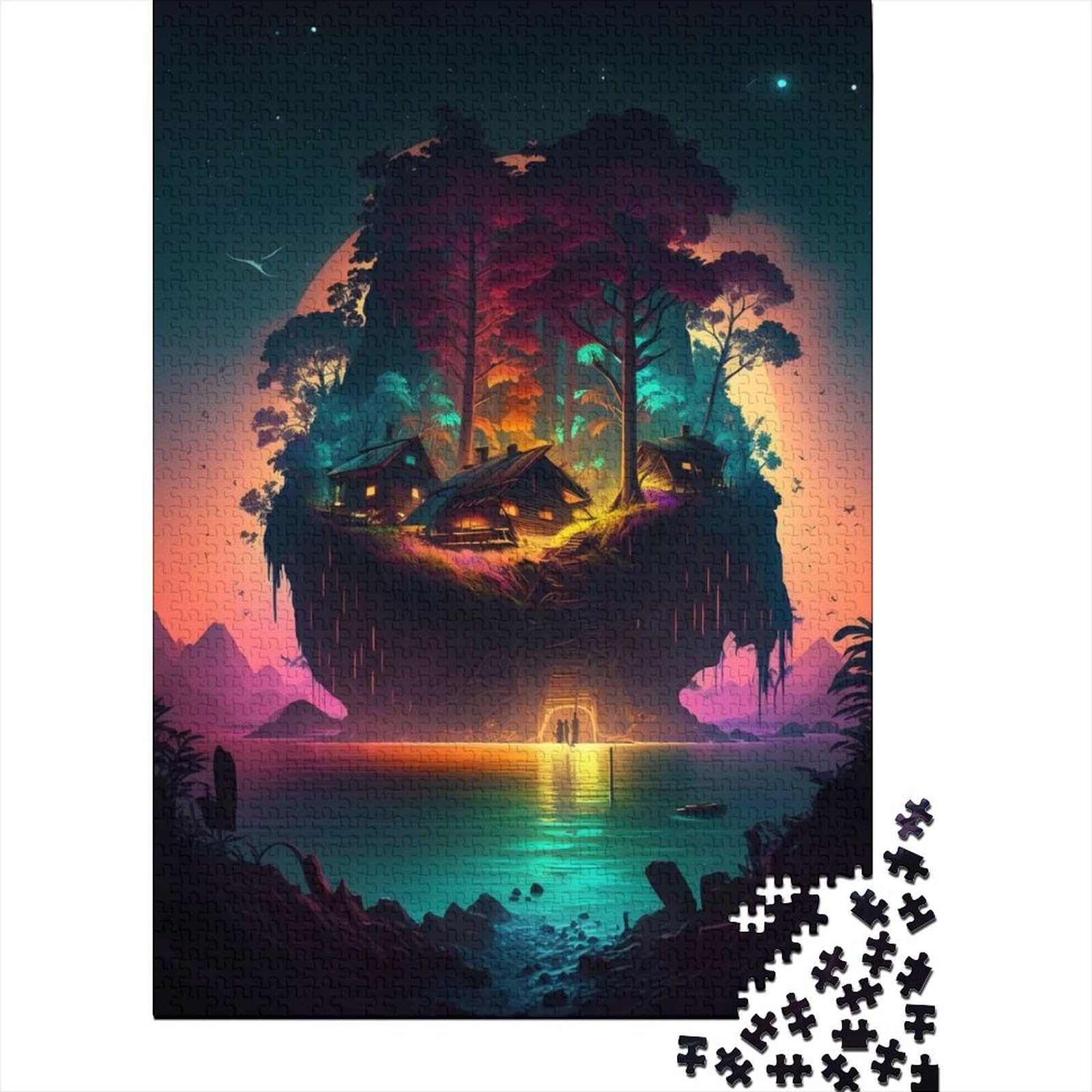 1000 Puzzles für Erwachsene, 1000 Teile, schöne kleine Insel, Holzpuzzles, Puzzles für Erwachsene und Teenager, tolle Geschenke für die ganze Familie (Größe 29,53 x 19,69 Zoll)