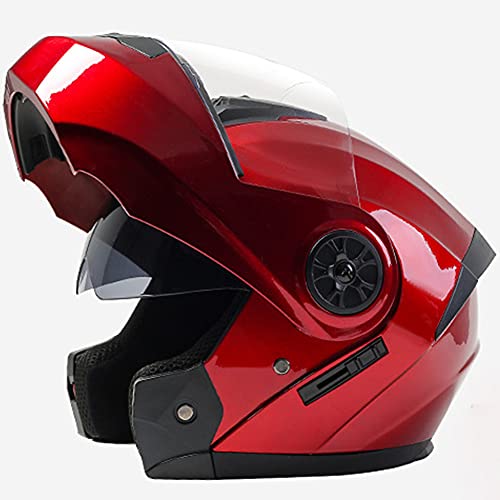 Motorradhelm, Klapphelm Integralhelm Fullface Helm, Rollerhelm Sturzhelm mit Doppelvisier Sonnenblende für Damen Herren Erwachsene 55-60cm