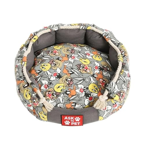 TiLLOw Bissfestes und waschbares Haustierkissenbett for Katzen und Hunde, 2-in-1-Haustierbett mit waschbarem Kissen, ideal for kleine Haustiere(Grau,XL)