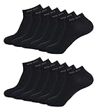 Hugo Boss Herren Sneaker Socken Füßlinge Business Socks 50388443 12 Paar, Farbe:Schwarz, Größe:43-46, Artikel:-001 black