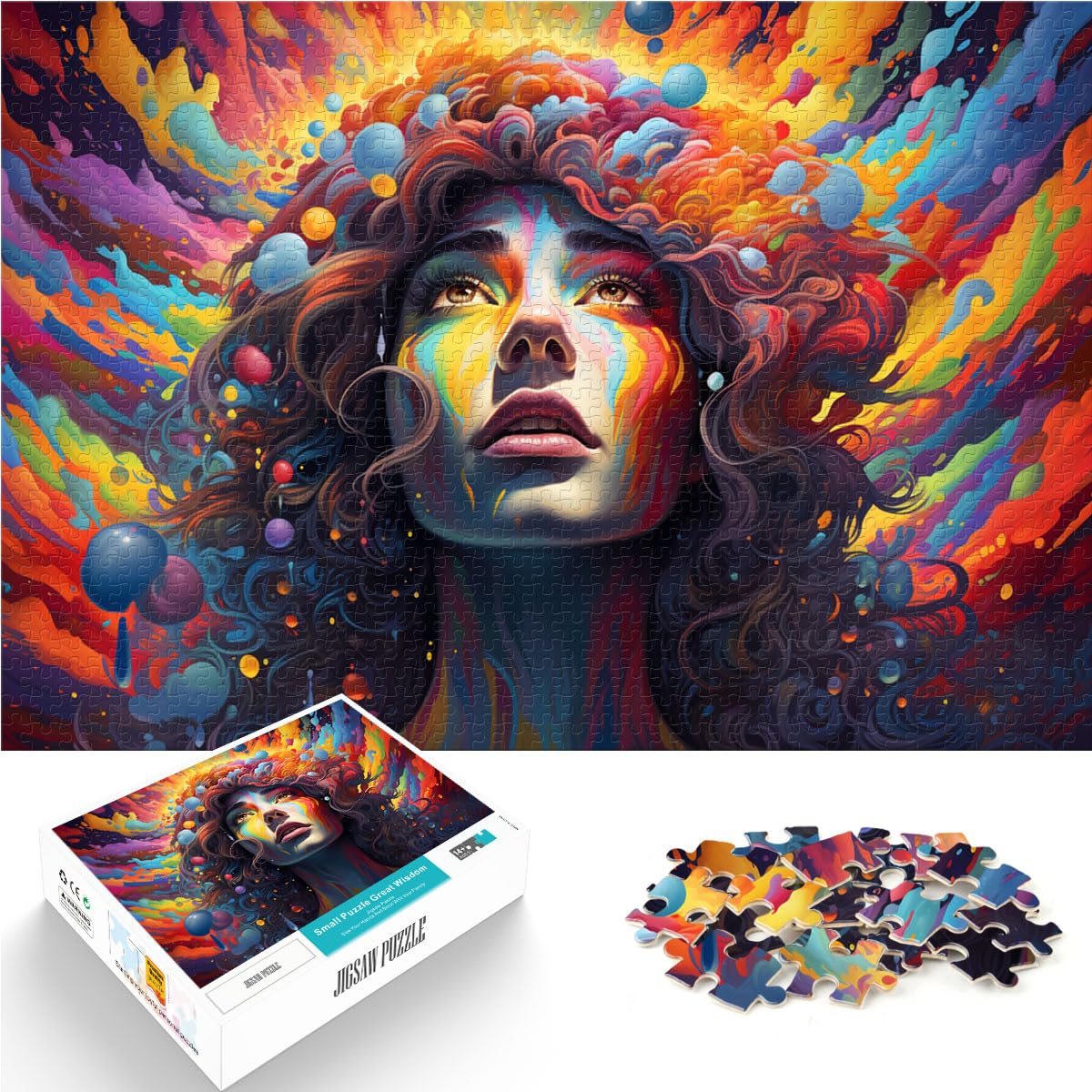 Puzzlespiel Fantasie Bunte Kunst für Erwachsene 1000-teiliges Puzzle Holzpuzzle Spielzeug Puzzle Lernspiele Stressabbau Puzzle 1000 Teile (50x75cm)