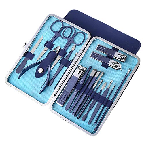 BONAD Zehennagelknipser 18/12/10/7 stücke cool blau Matte textur Edelstahl nagelclipper Set schönheit pediküre Messer professionell maniküre werkzeugsatz Nagelknipser-Set (Color : 7206F)