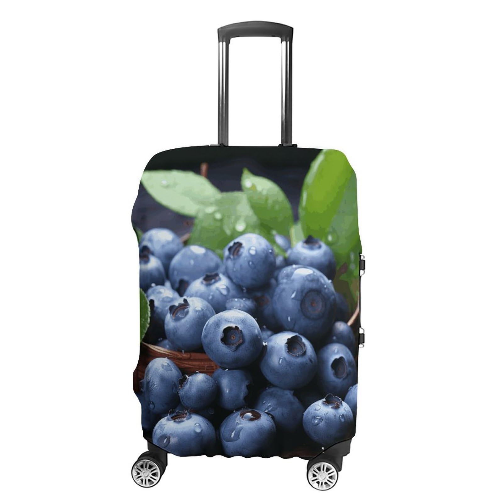 CSGJMYGS Reisegepäckabdeckung, elastisch, waschbar, modisch, kratzfest, Motiv: Delfine, Koffer-Schutz, passend für 45,7 - 81,3 cm Gepäck, Leckere Blaubeeren, L