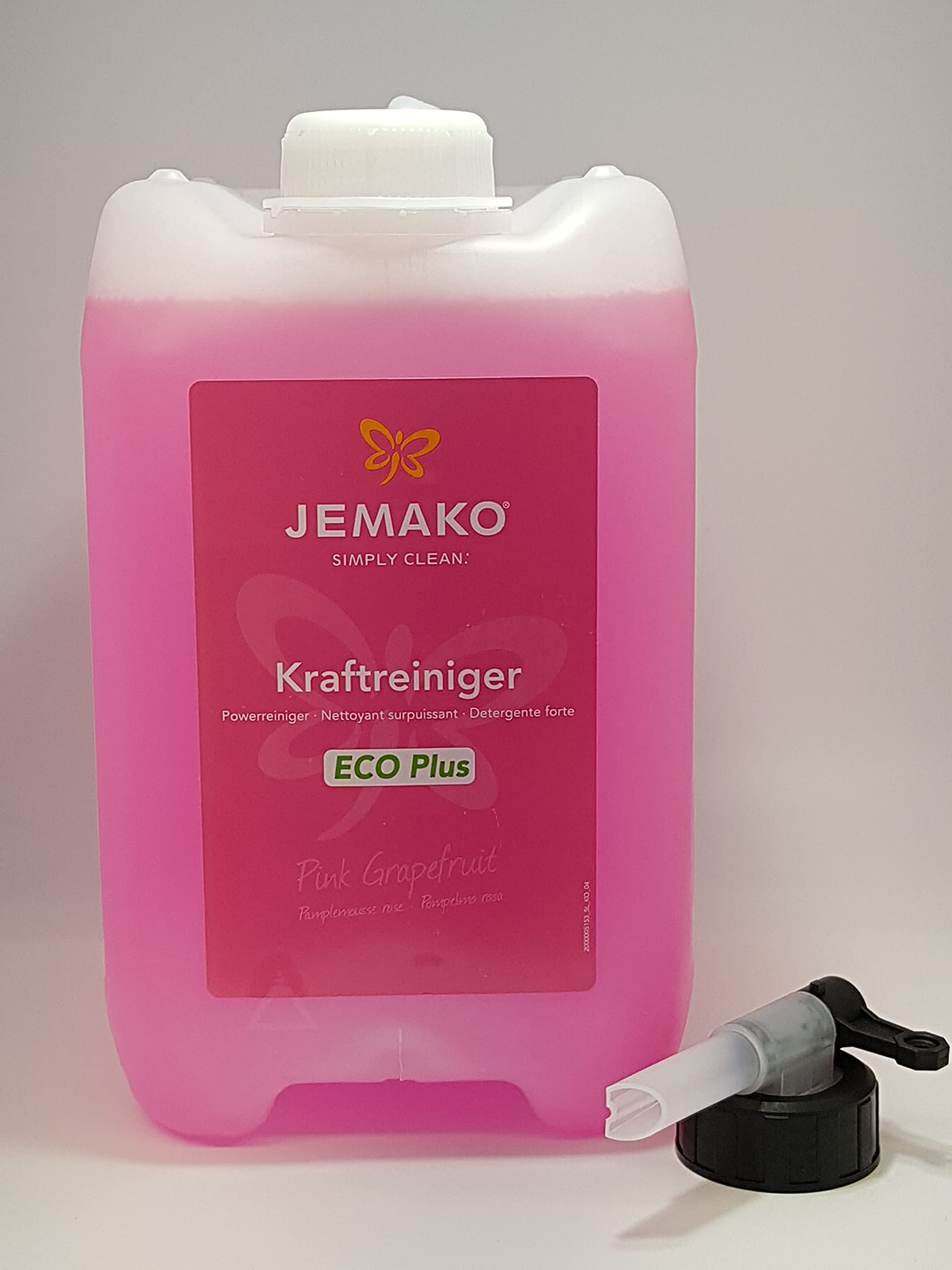 Jemako Kraftreiniger Pink Grapefruit Eco Plus Edition 5 Liter Kanister mit Auslaufhahn Konzentrat Fettlöser Allzweckreiniger