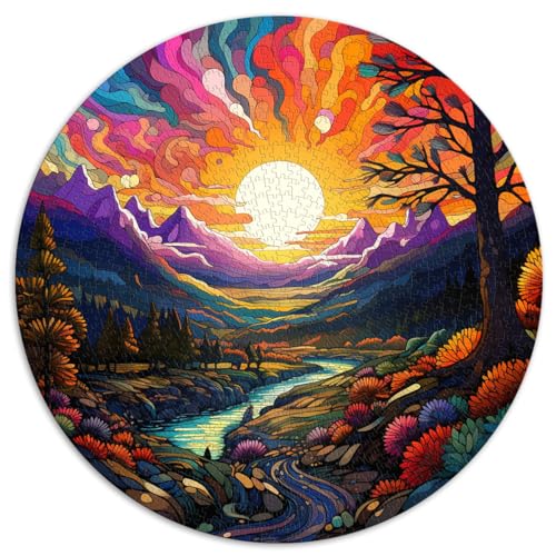 Puzzle für Psychedelic Sunset, 1000 Teile, für Erwachsene, 26,5 x 26,5 Zoll, Puzzle, Lernspiele, Heimdekoration, Puzzle, Familiendekoration