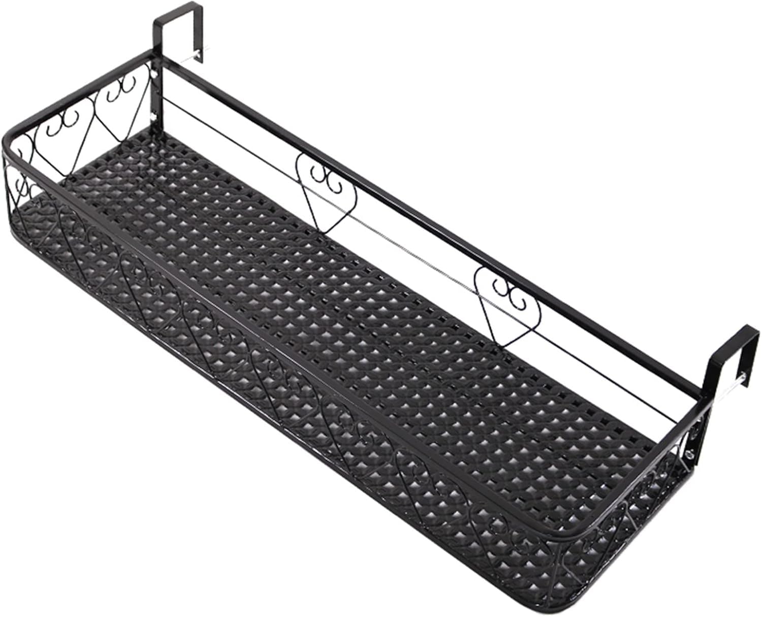 Pflanzenständer, Balkongeländer, Pflanzgefäß, 30 cm/50 cm/60 cm/80 cm/100 cm/120 cm/150 cm breit, Outdoor-Hängepflanze, Blumentopfhalter für Deck, Terrasse, Hof, Zaun, Fenster, 80 cm x 25 cm