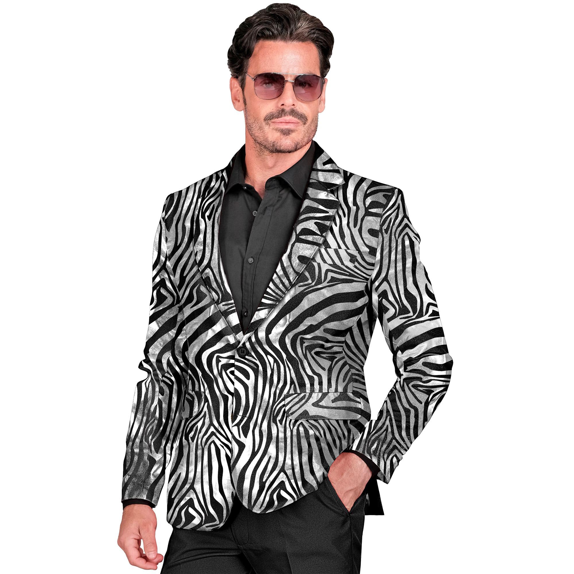 WIDMANN MILANO PARTY FASHION - Party Fashion Jackett, Zebra Muster, Anzugjacke, Animal Print, Tierkostüm, Showmen, 80er Jahre, Disco Fever