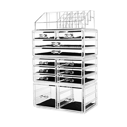 VSULZVNU Make-up-Organizer, Acryl, Schmuck-Organizer, transparent, für Badezimmer, Theke, multifunktional, platzsparend