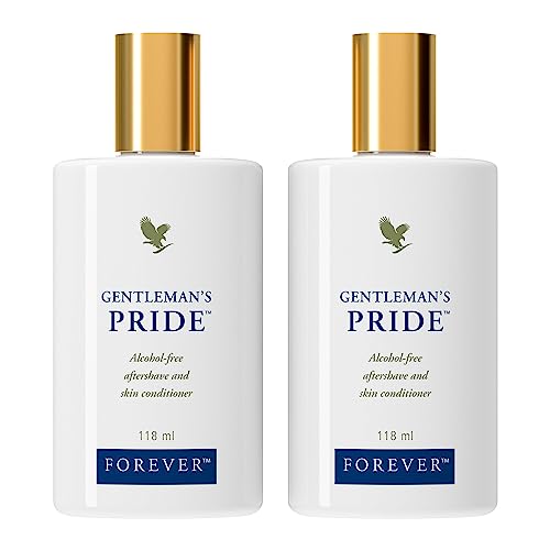 Forever Living Products Gentleman's Pride® (2 Stück), 118 ml, Aftershave, pflegend, beruhigend, ohne Alkohol, Hyaluronsäure, Rasierwasser, unisex, glutenfrei, dermatest-zertifiziert