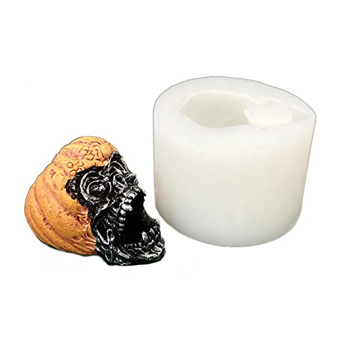 CYILPR Kerzenformen, Halloween, 3D-Totenkopf-Kerzenformen, Kürbis-Silikon-Kerzenformen, 3D-Kerzenformen, Seife, Kuchenform, Backformen