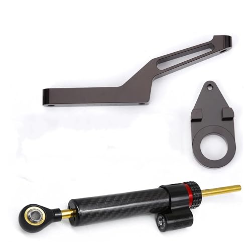 Dämpfer Lenkungsstabilisator Motorrad Stabilisieren Dämpfer Halterung Montage Kit Carbon Lenkung Dämpfer Für Kawasaki Für ZX6R ZX-6R Für Ninja 600 ZX636 2009-2021 CNC-Halterung(A Set)