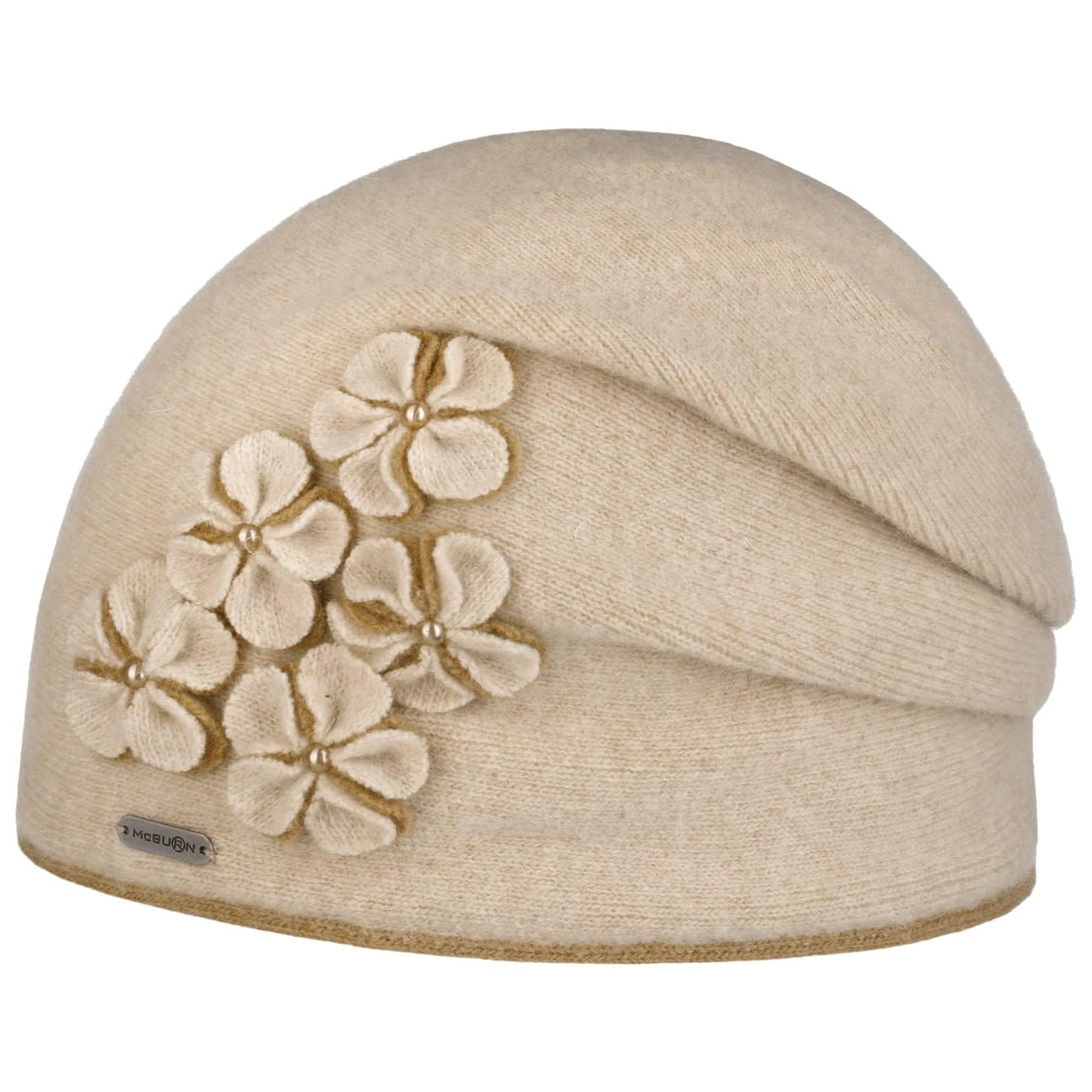 McBURN Mindella Beanie Wollmütze Wintermütze Damenmütze Damen - Made in The EU Herbst-Winter - One Size Hellbeige