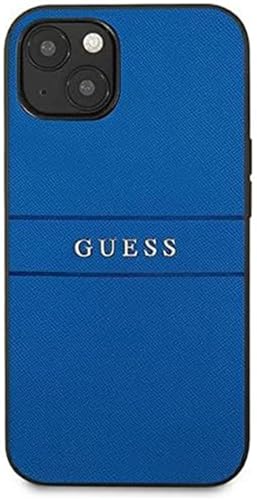 Guess GUHCP13MPSASBBL Hülle für iPhone 13 6,1" blau Saffiano Strap