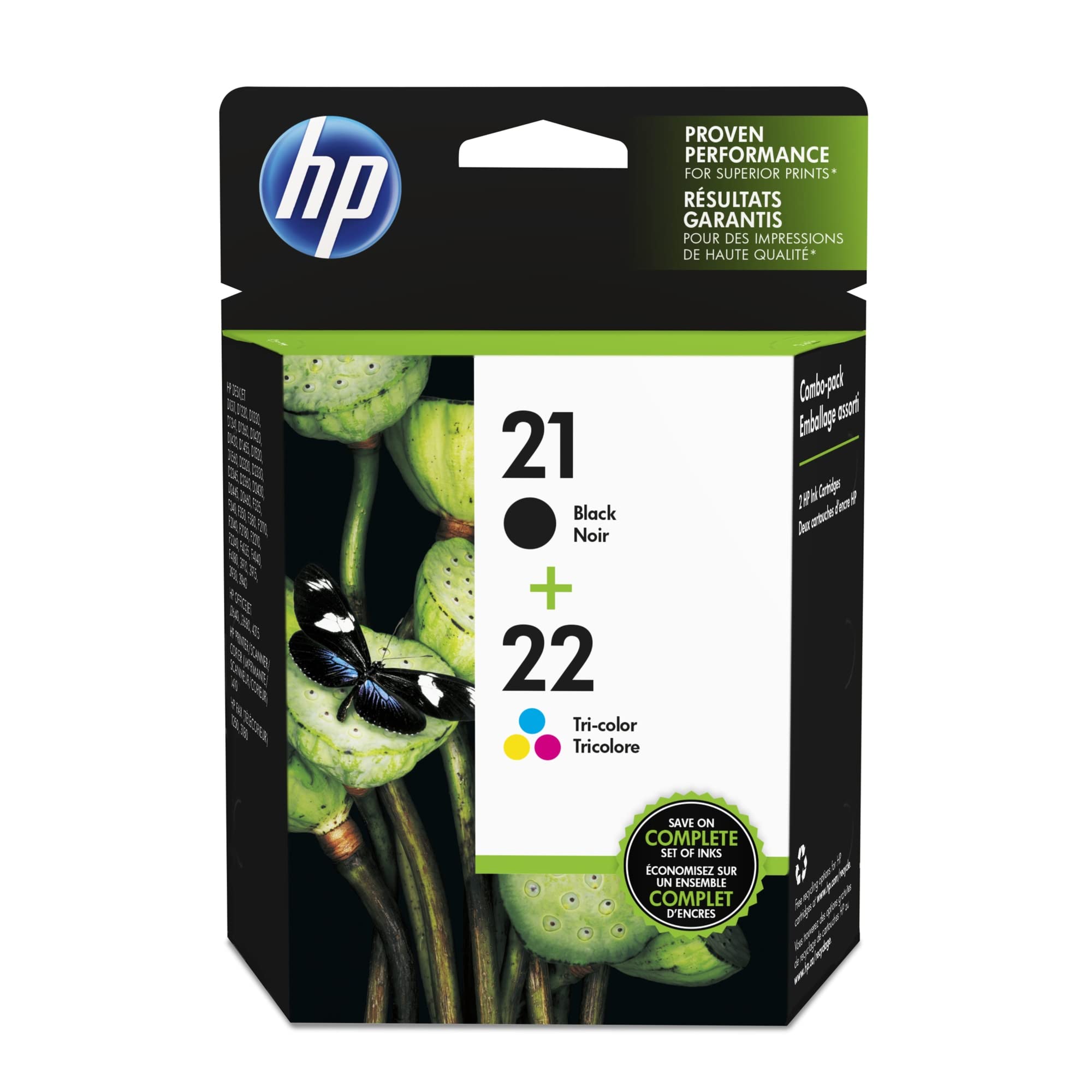 HP Druckerpatrone C9509FN#140 21/22, je 1 Stück schwarz und dreifarbig (Cyan, Magenta, Gelb)