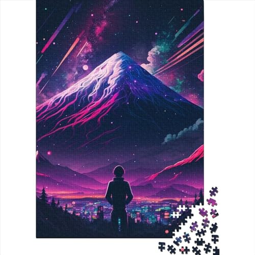 1000 große Teile Puzzle für Erwachsene Fuji Holzpuzzle für Erwachsene und Jugendliche von Interessantes Stressabbau-Puzzle 75x50cm