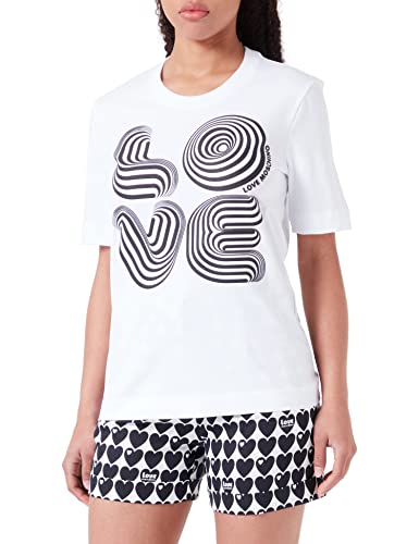 Love Moschino Women's Regular fit Short-Sleeved T-Shirt, Optical White, 42