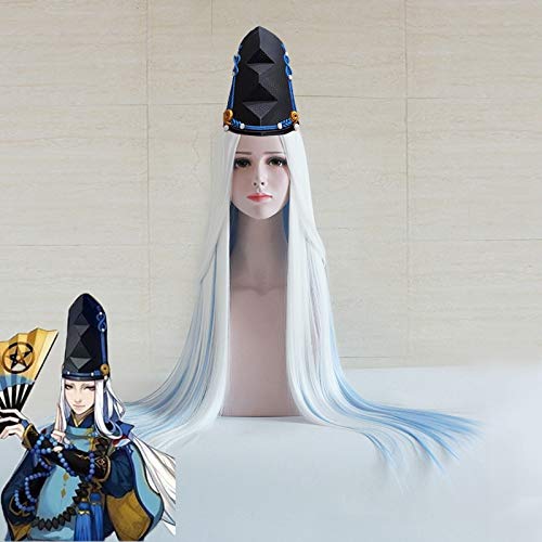 LINLINCD Cosplay wig Spiel Onmyoji Cosplay Perücke Abe No Seimei Cosplay Perücken Hitzebeständige synthetische Halloween Karneval Party Haruaki/Haruakira Perücke