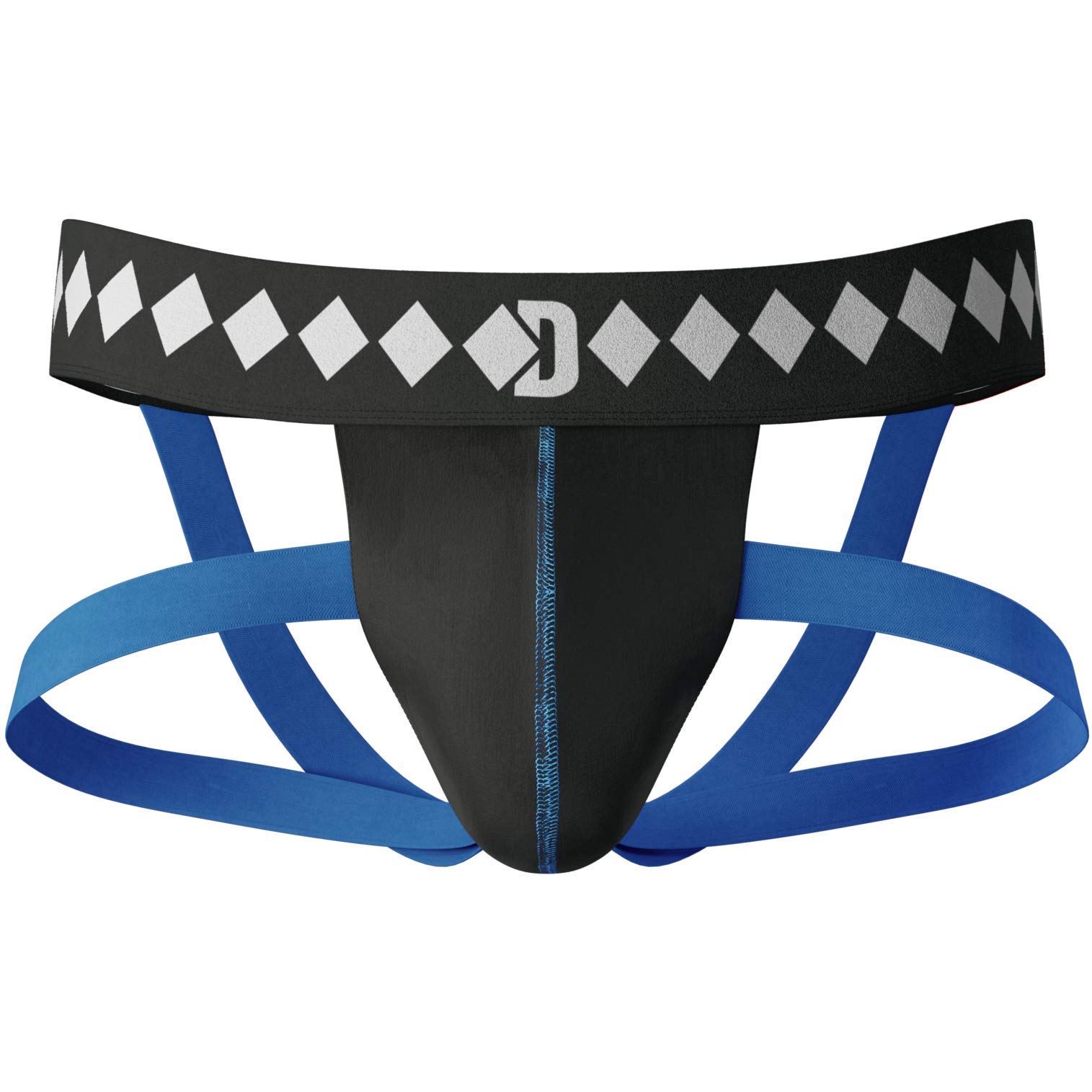 Four-Strap Jock Strap Supporter with Built-in Athletic Cup Pocket for Sports, Medium