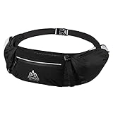 Running Hydration Belt Waist Pack, Aonijie Travel Trail Marathon Gym Workout Fitness Bag，Black/White (Schwarz)