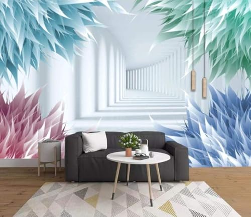 Abstrakte Geometrie Erweiterter Raum Farbe 3D Tapete Poster Restaurant Schlafzimmer Wohnzimmer Sofa TV Dekorative Wand-430cm×300cm