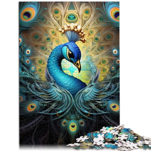 Puzzlespiele „Psychedelic Peacock“ für Erwachsene, 1000 Teile. Das Holzpuzzle eignet ganze Familie und ist mit 1000 Teilen (50 x 75 cm)