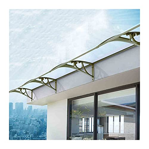 Fenstermarkise, Abdeckung für Außentür, Tür, Terrasse, transparent, Polycarbonat, Sonnenschutz, Schneeschutz, Größenanpassung, transparent, 80 x 300 cm