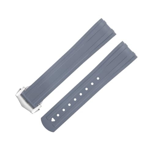 IOTUP Ersatzarmband für Omega-Armband, 20 mm, FKM, Fluorous Gummi, gebogenes Ende, für Seamaster 300 Tauchen, Edelstahl, Faltschnalle, Ersatzarmbänder, 20 mm, Achat