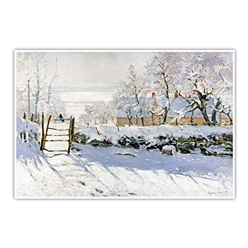 CanvasArts Die Elster - Claude Monet - Poster - ohne Rahmen (120 x 80 cm, Poster, Die Elster)