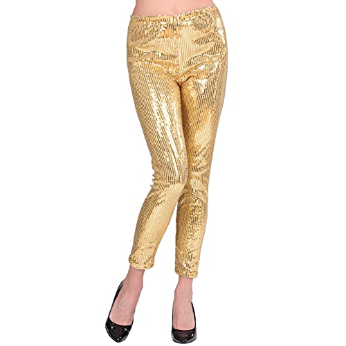 "GOLD SEQUIN LEGGINGS" - (S)