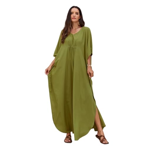 ohodhmnu Strand-Kaftan-Kleid, Damen, Strand-Kaftan-Kleid, kurzärmelig, Badeanzug