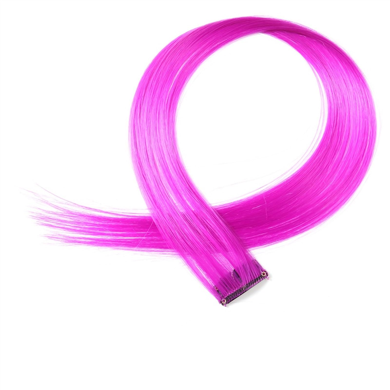 Clip-in-Haarverlängerungen Farbige Clip-in-Haarverlängerungen, 55,9 cm, Regenbogenfarben, lange, glatte Haarteile, Clip-in-Synthetik, Halloween, Cosplay, Mode, Party, Geschenk for Frauen und Mädchen C